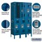 Salsbury Industries 2 Tier Vented Locker, 36"Wx66"Hx15"D, 6 Door, Blue, Unassembled 72355BL-U - alternate 4